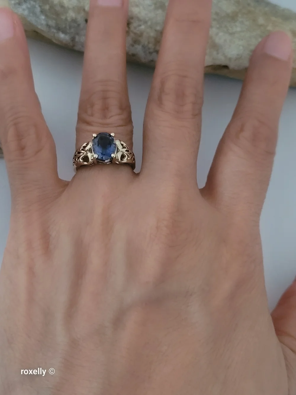 10K Yellow Gold Tanzanite Gemstone Cocktail Ring Size 6 - Solid Gold! 👌🎁